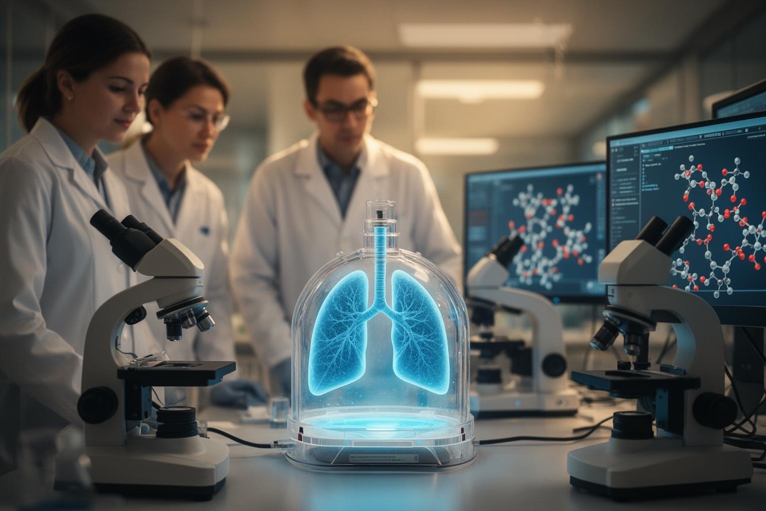科学家在实验室中使用器官芯片设备进行替代测试