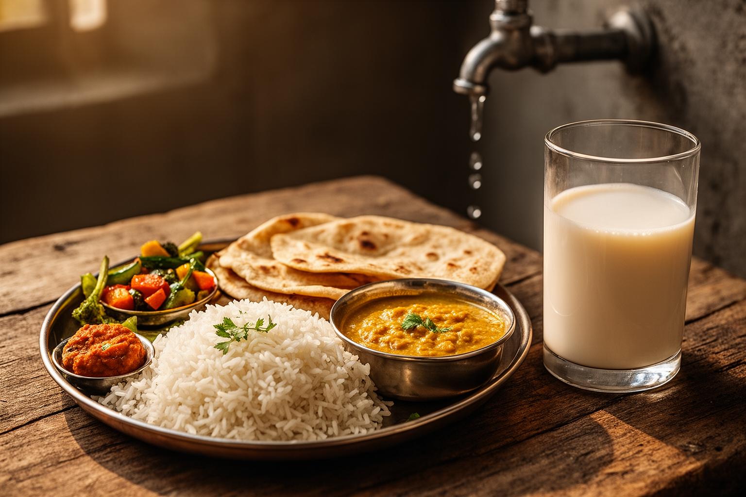 Rustic kitchen with pot of beans and bowls of legumes, steam rising.
