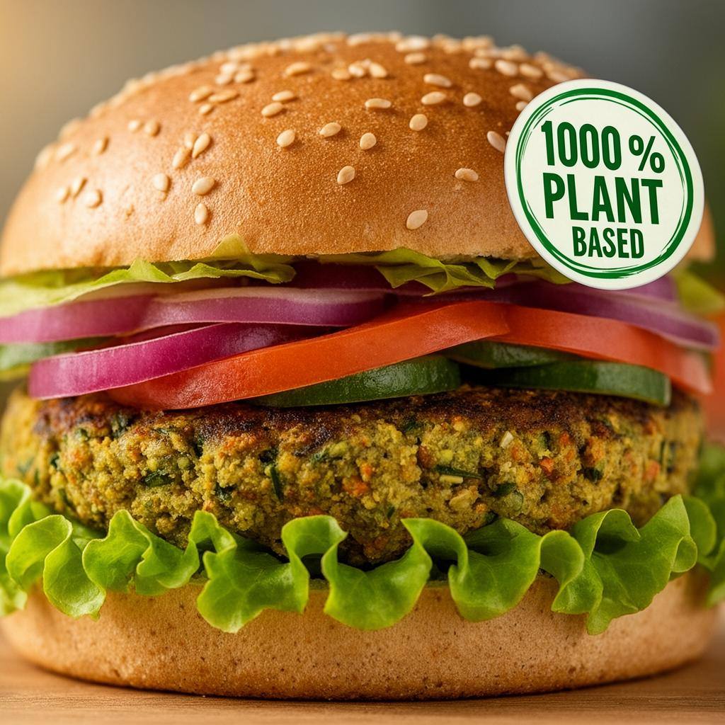味噌グレーズの豆腐ステーキと玄米を盛り付けたプラントベース定食のクローズアップ