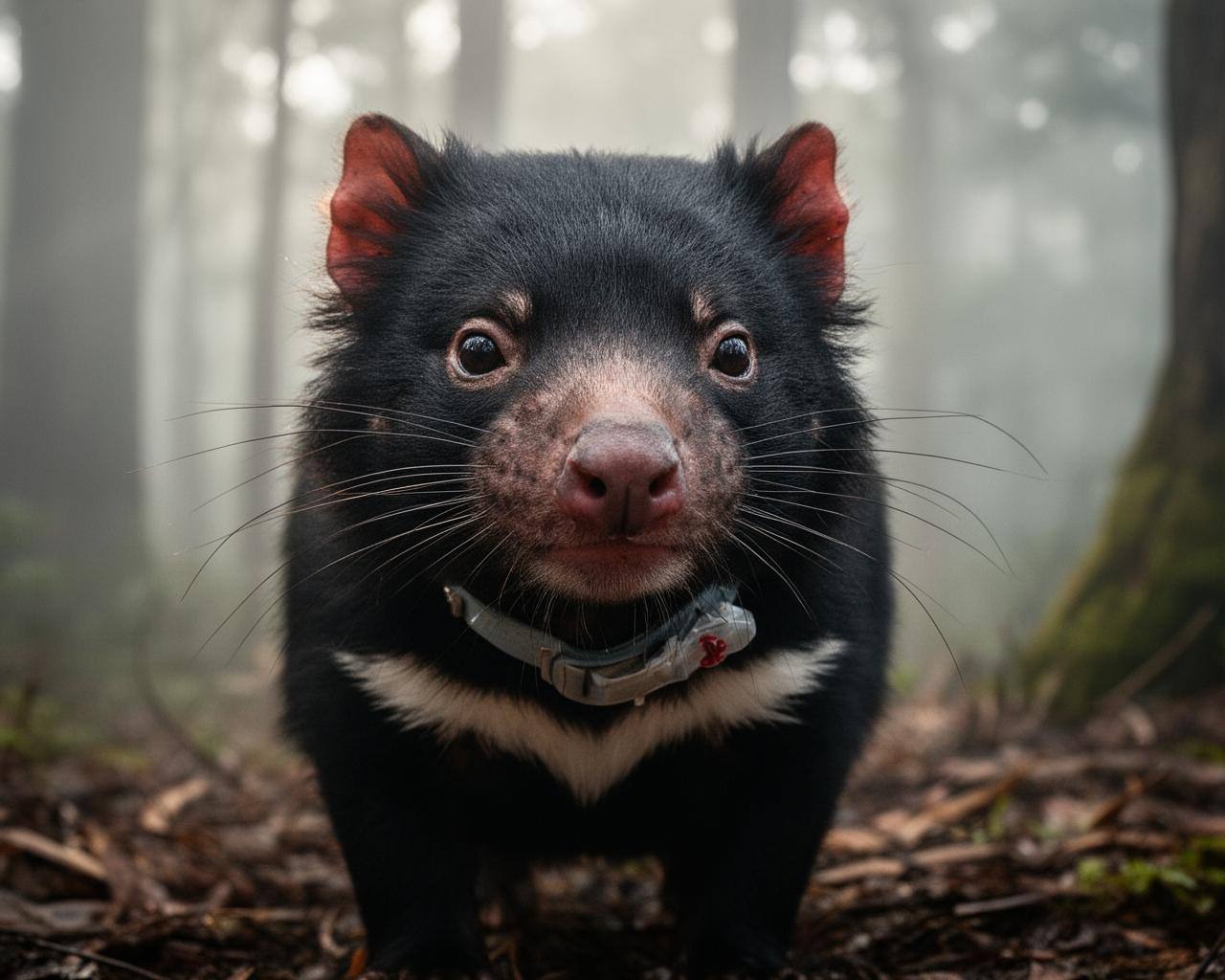 Gesunder Tasmanischer Teufel im Wald, Kontext Tasmanischer Teufel Impfstoff FAQ