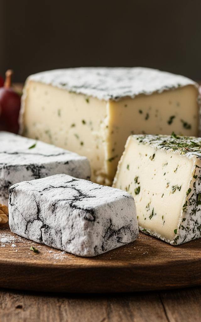 Planche de fromages végétaux français avec des noix et du raisin pour choisir la meilleure alternative végéenne au fromage en France