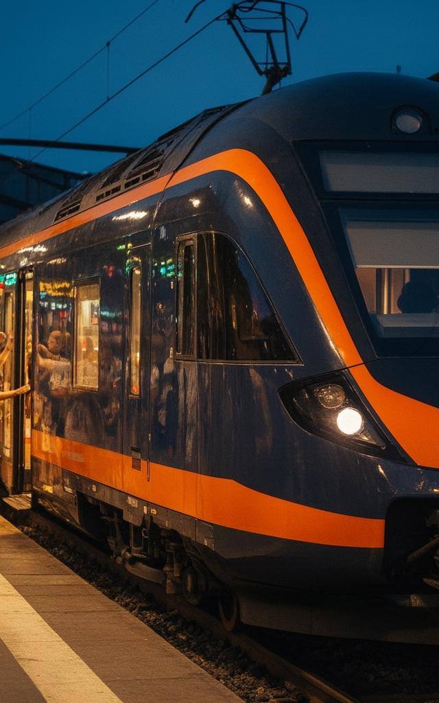 Ночной поезд European Sleeper Brussels-Berlin на станции в Брюсселе, август 2026