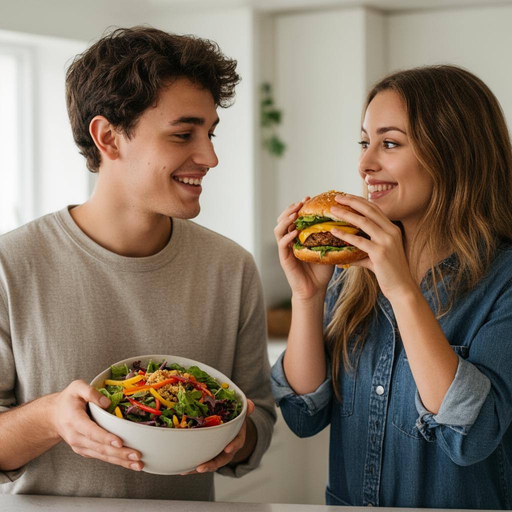 Table garnie de plats végétaux préparés avec des produits Vemondo, ambiance conviviale et lumineuse