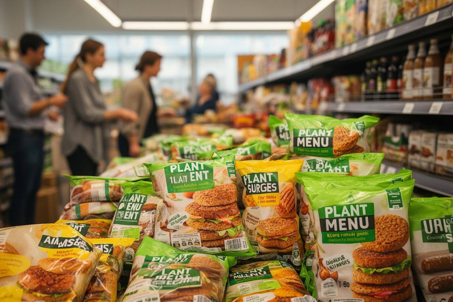 Checklist végan Aldi UK : rayon Plant Menu rempli de produits végétaux