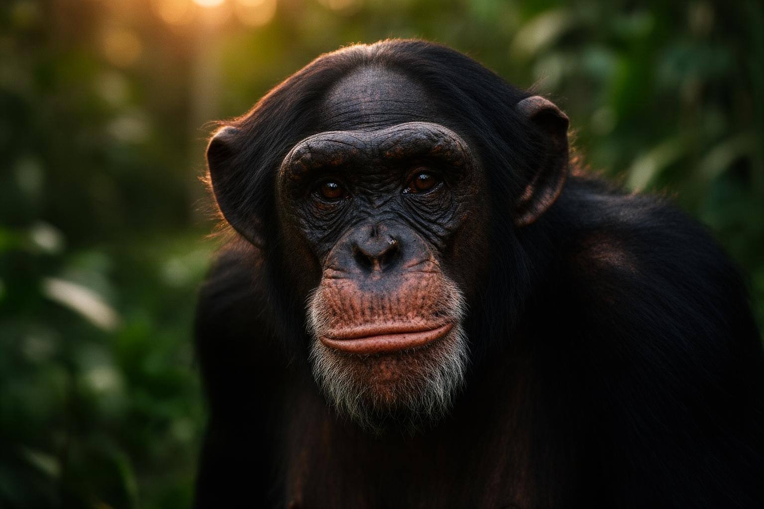 Chimpanzé em santuário espanhol após proposta de lei de direitos de primatas