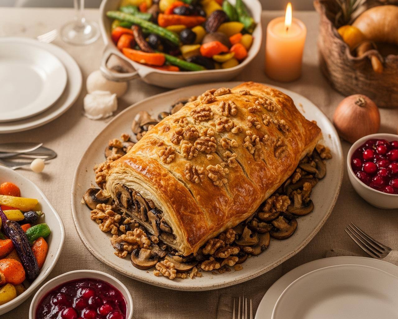 صورة سينمائية لممر اللحوم في سوبرماركت مع ظل بقرة على الأرض.