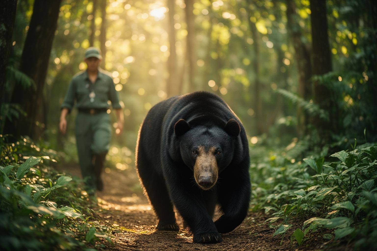 Oso negro asiático en un santuario, muestra de la esperanza tras el cierre de granjas de bilis de oso en Vietnam