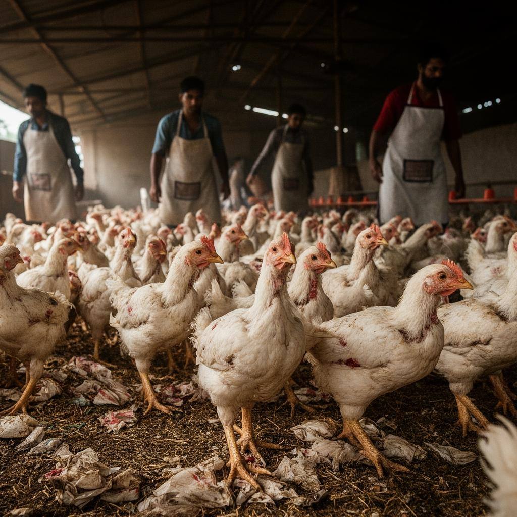 Lupe zeigt versteckte Tierindustrie hinter grünem Fondsbericht