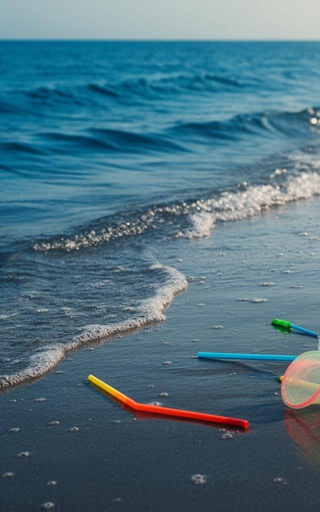 Pristine European beach with only a few stray plastic items, showing the EU plastic ban impact on seas.