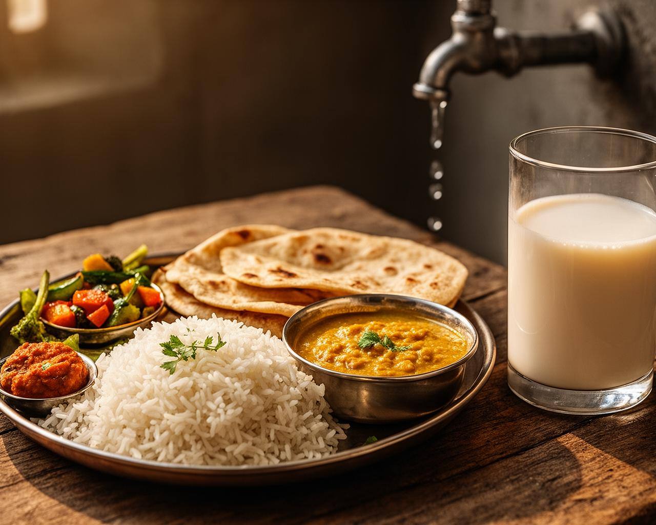 Rustic kitchen with pot of beans and bowls of legumes, steam rising.