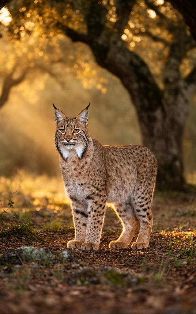 Lince ibérico en bosque mediterráneo, clave para la protección de especies en peligro de extinción