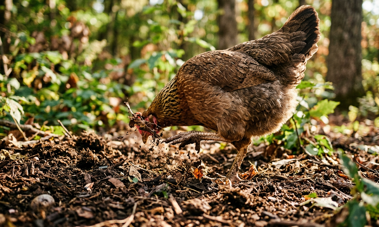 A close-up of a healthy hen in a sanctuary, highlighting the natural life after egg laying hens culled after one year.
