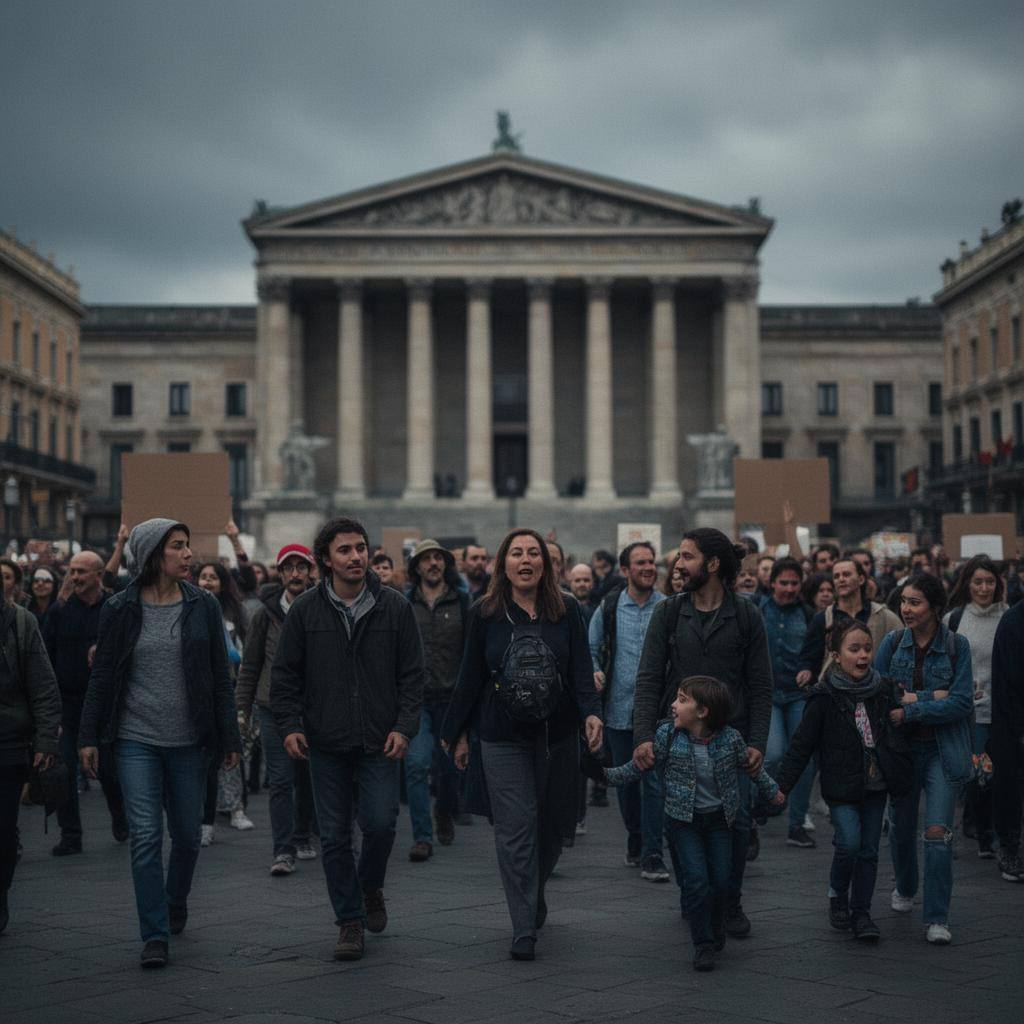 Activistas y familias en manifestación por derechos animales
