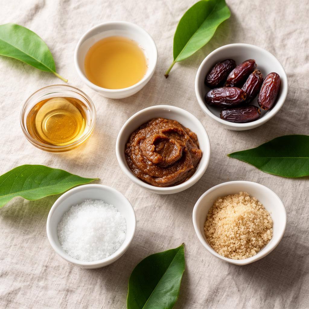 Bol de sucrants végétaux variés pour remplacer le miel