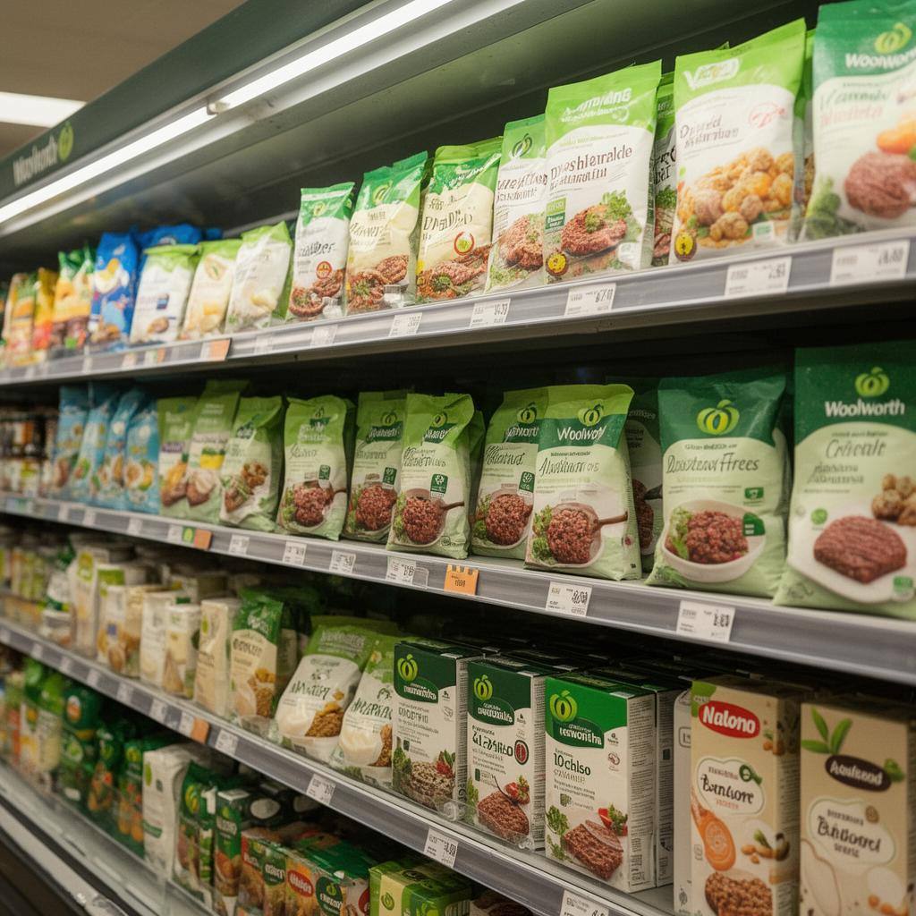 Rayons de supermarché avec des alternatives végétales